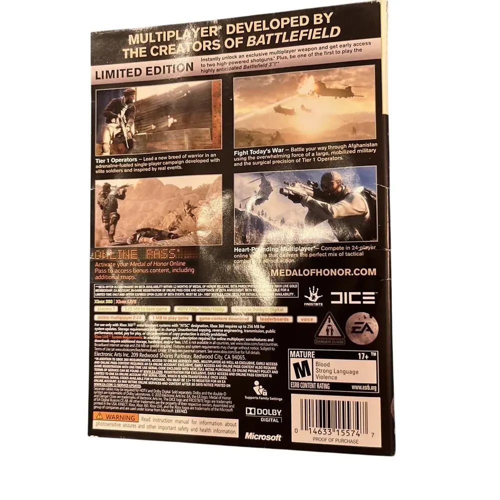 Medal of Honor -- Limited Edition (Microsoft Xbox 360, 2010)